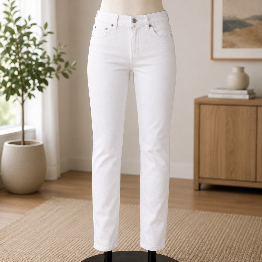 Blue Savvy Skinny Jeans Womens 26 White Denim Solid Casual‎ Stretch Pants